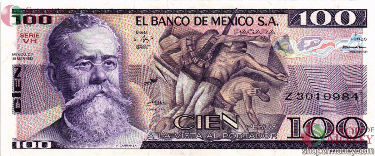 МЕКСИКА 100 ПЕСО (-VH- СЕРИЯ) 1