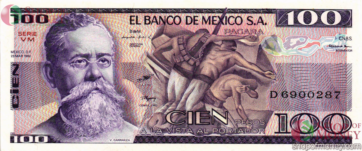 МЕКСИКА 100 ПЕСО (-VM- СЕРИЯ) 1