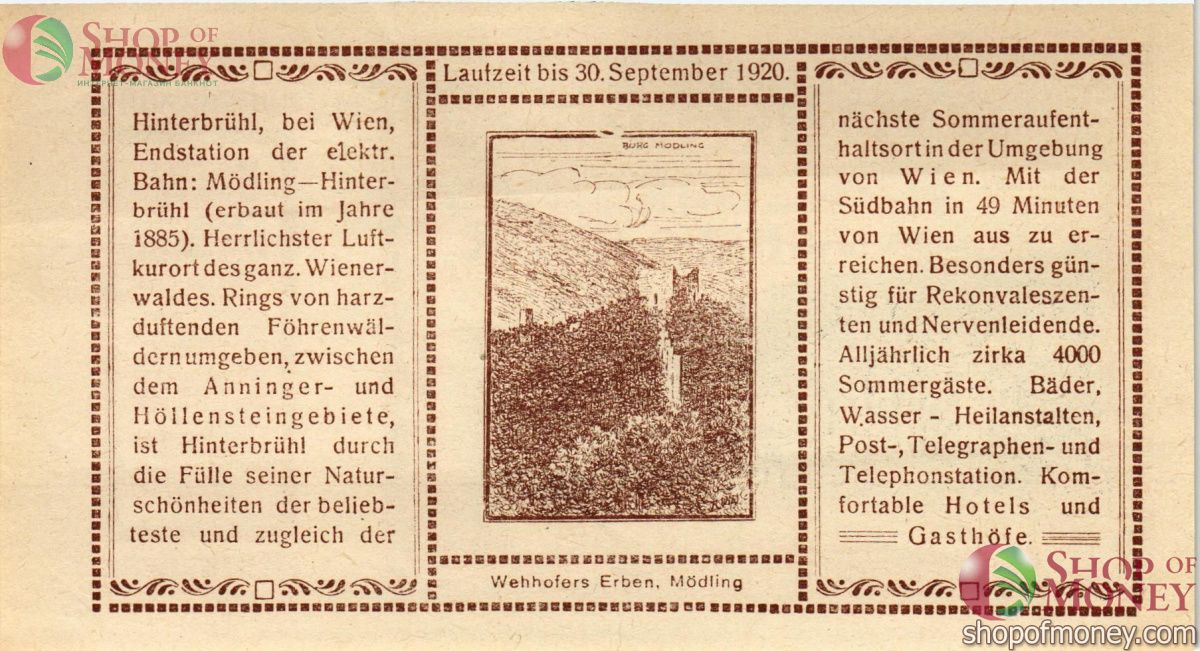 АВСТРИЯ 80 ХЕЛЛЕРОВ (НОТГЕЛЬД) 2