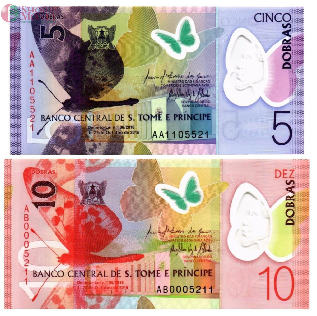 САН-ТОМЕ И ПРИНСИПИ НАБОР 5-10 ДОБР (ПОЛИМЕР) 1