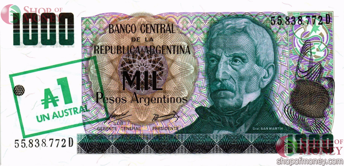 АРГЕНТИНА 1 АУСТРАЛ (НАДПЕЧАТКА) 1