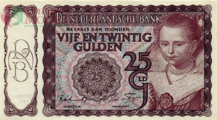 НИДЕРЛАНДЫ 25 ГУЛЬДЕНОВ (11.04.1944) 1