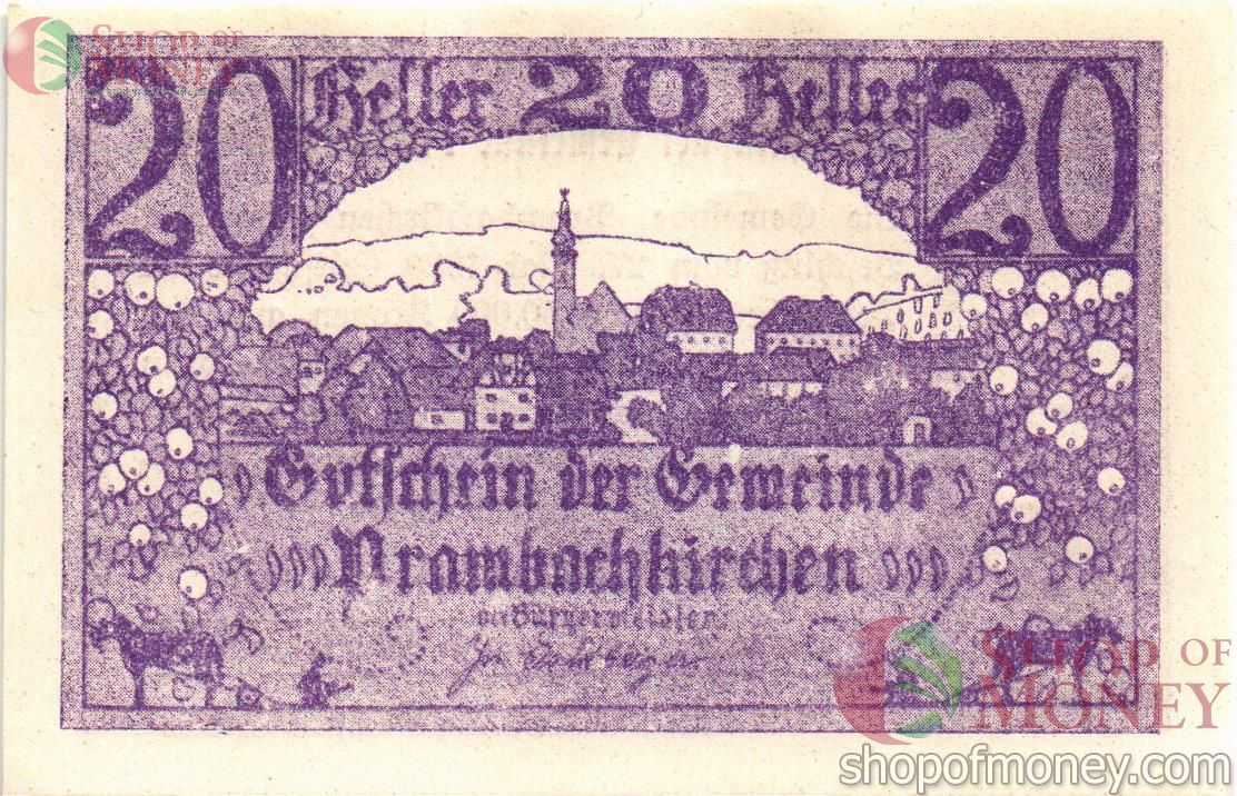 АВСТРИЯ 20 ХЕЛЛЕРОВ (НОТГЕЛЬД) 1